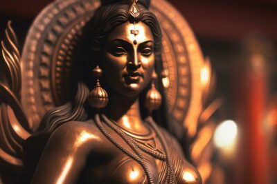 El nombre de la diosa hindú con 6 brazos es Durga