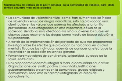 Reflexión sobre los valores para vivir en paz y armonía